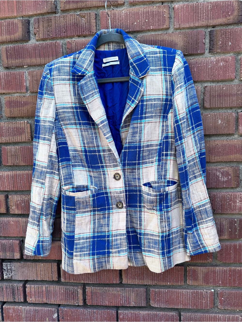 Urban Outfitters Plaid Blazer XS Fall Festival Brunch Holiday Shopping